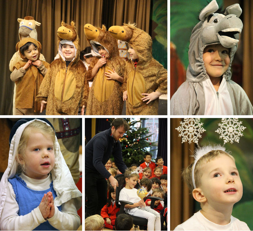 young children performing a nativity on stage