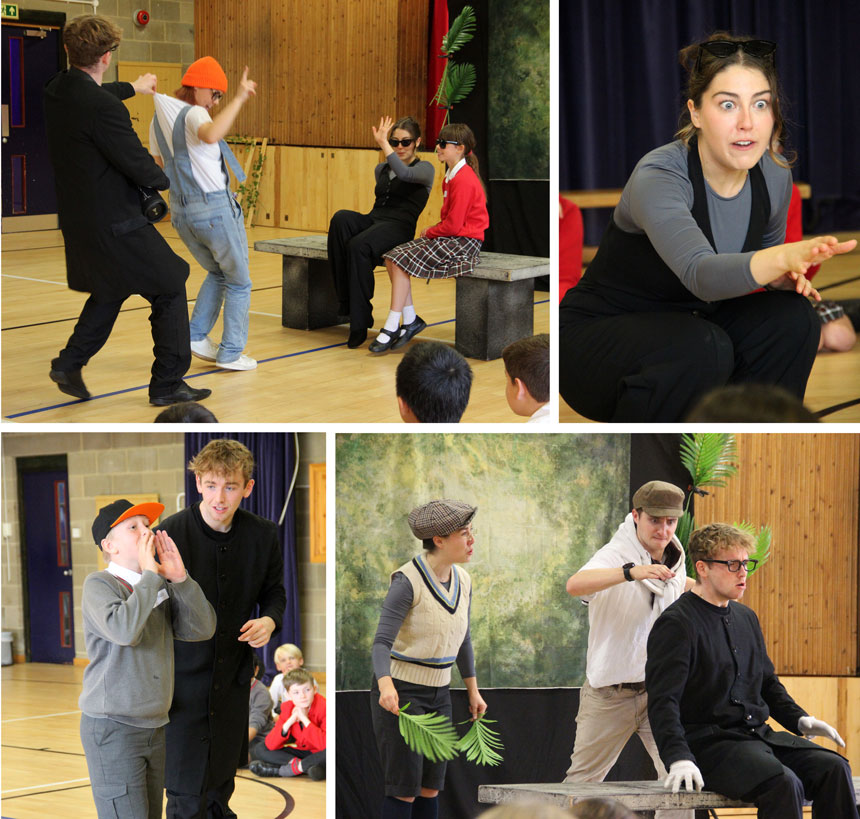 young shakespeare actors performing for the children