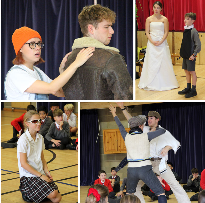 young shakespeare actors performing for the children