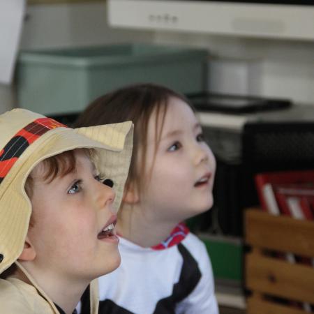 children listening to story