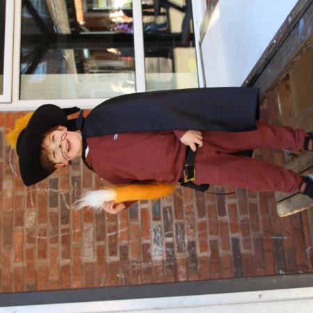 child dressed as puss in boots